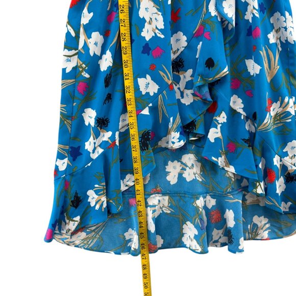 J.CREW Mercantile High Low Faux Wrap Dress Emmahansi Cabana Blue Multi Size S - Picture 13 of 15